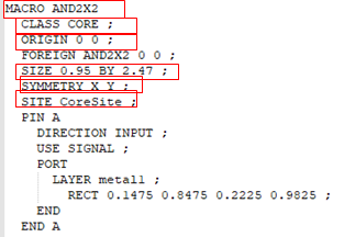 Standard Cell Macro LEF