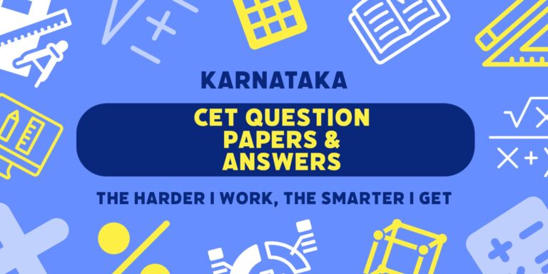 Karnataka CET Question Papers